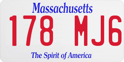 MA license plate 178MJ6