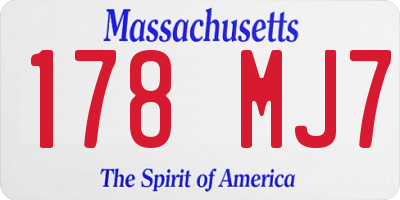 MA license plate 178MJ7