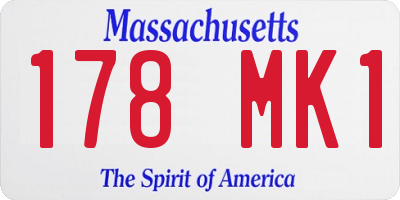 MA license plate 178MK1