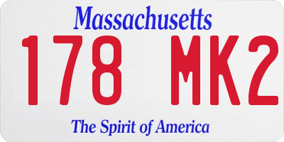 MA license plate 178MK2