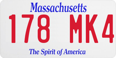 MA license plate 178MK4