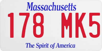MA license plate 178MK5