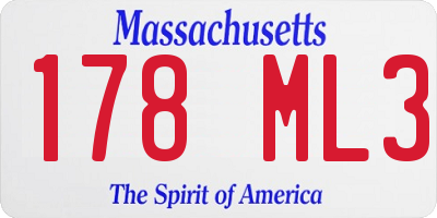MA license plate 178ML3