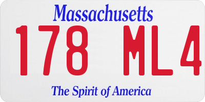 MA license plate 178ML4