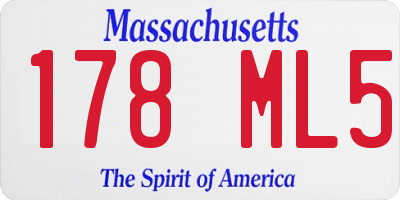 MA license plate 178ML5