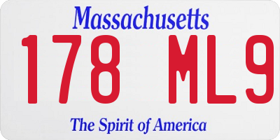 MA license plate 178ML9