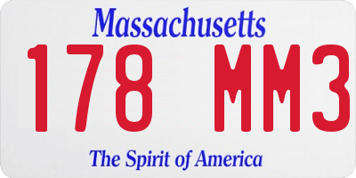MA license plate 178MM3