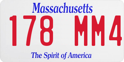 MA license plate 178MM4