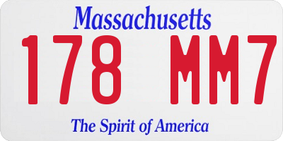 MA license plate 178MM7