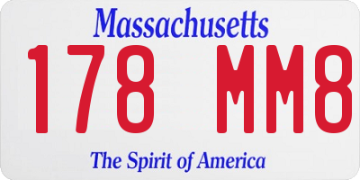 MA license plate 178MM8