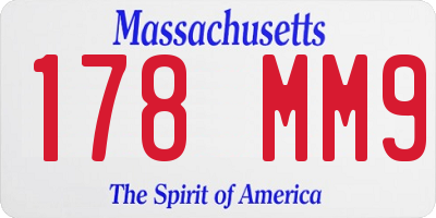 MA license plate 178MM9