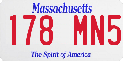 MA license plate 178MN5