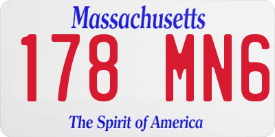 MA license plate 178MN6
