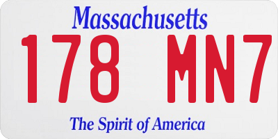 MA license plate 178MN7