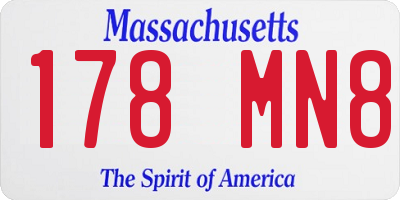 MA license plate 178MN8