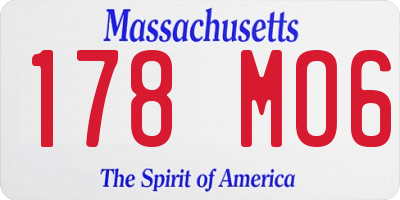 MA license plate 178MO6