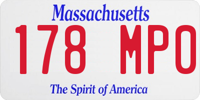 MA license plate 178MP0