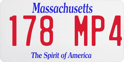 MA license plate 178MP4