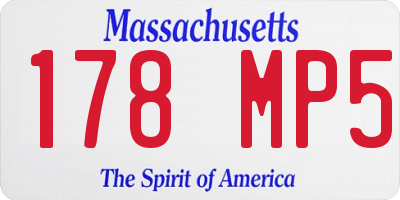 MA license plate 178MP5