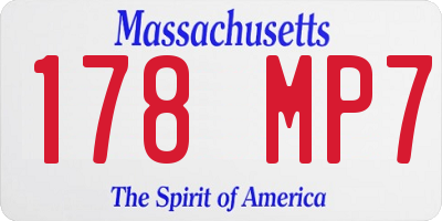 MA license plate 178MP7