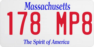 MA license plate 178MP8