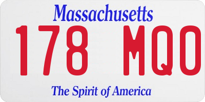 MA license plate 178MQ0