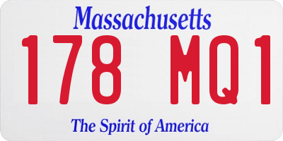MA license plate 178MQ1
