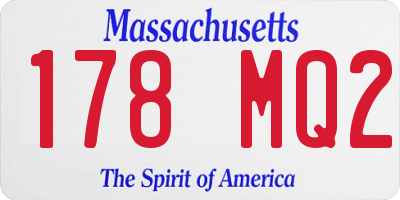 MA license plate 178MQ2