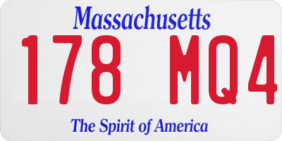 MA license plate 178MQ4