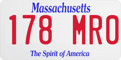 MA license plate 178MR0