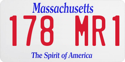 MA license plate 178MR1