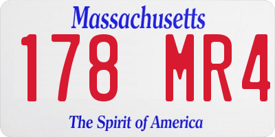 MA license plate 178MR4