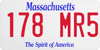 MA license plate 178MR5