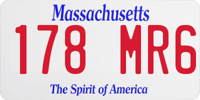 MA license plate 178MR6