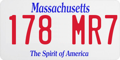 MA license plate 178MR7