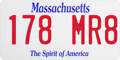MA license plate 178MR8