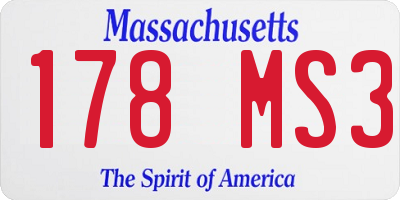 MA license plate 178MS3