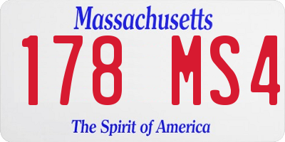 MA license plate 178MS4