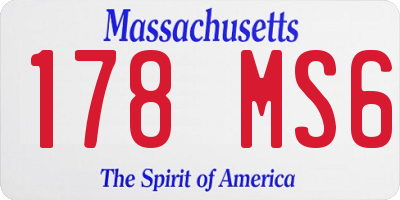 MA license plate 178MS6
