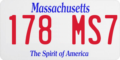 MA license plate 178MS7