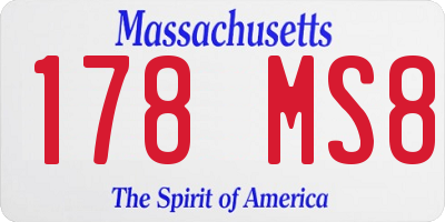 MA license plate 178MS8
