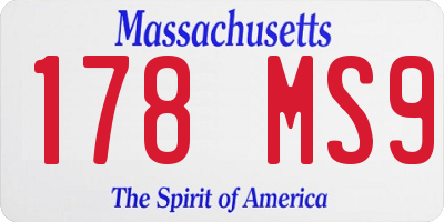 MA license plate 178MS9