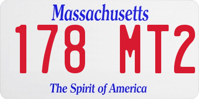 MA license plate 178MT2