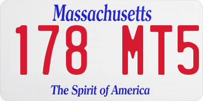MA license plate 178MT5