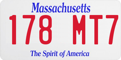 MA license plate 178MT7