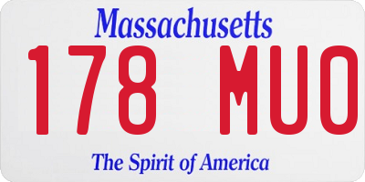 MA license plate 178MU0