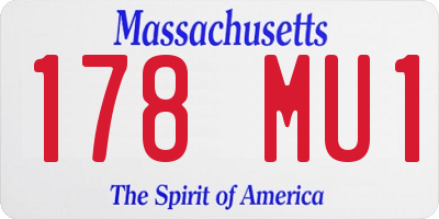 MA license plate 178MU1