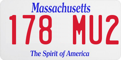 MA license plate 178MU2