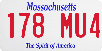 MA license plate 178MU4