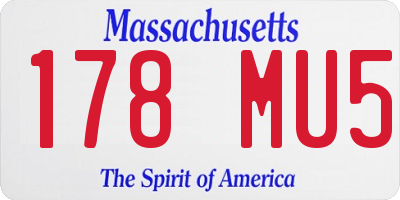 MA license plate 178MU5